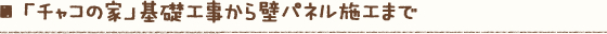 「チャコの家」基礎工事から壁パネル施工まで